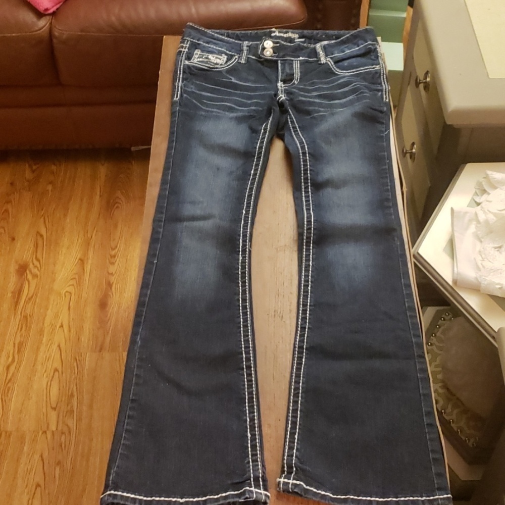 Dark denim flare jeans